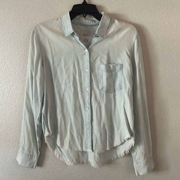 NWOT Rails Western Fringe Denim Flannel Size Small Button Down - Picture 1 of 5